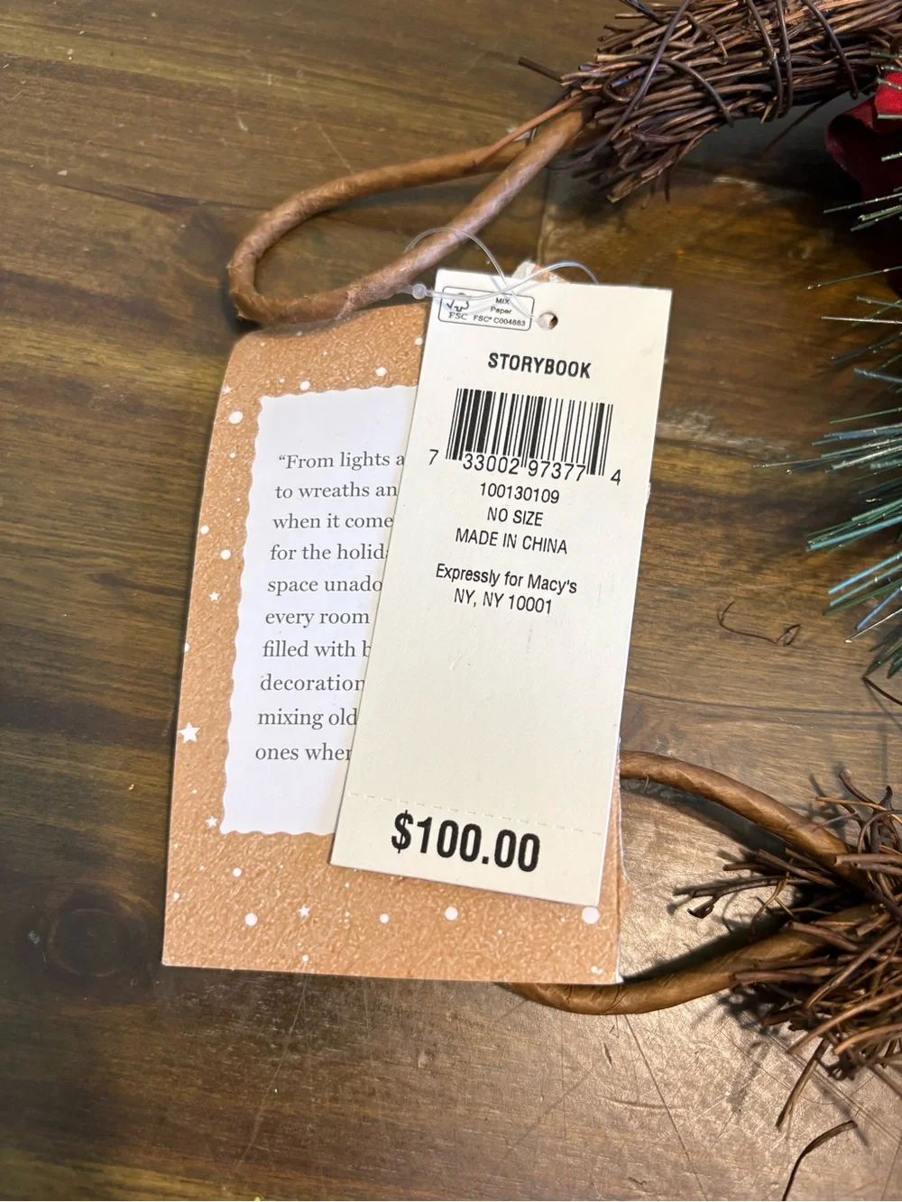 Martha Stewart 6ft Garland Holiday Rose Hydrangea Christmas Decor Pine New